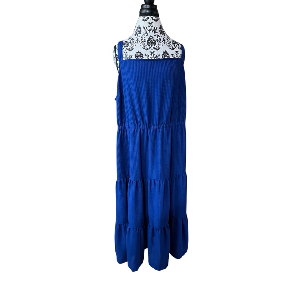 Ava & Viv Women’s Boho Tiered Maxi Dress - Size 2X Checked Coastal Beachy Chic - Picture 2 of 10